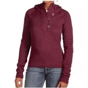 The North Face Women's Crescent Sunshine Hooded Fleece Sweatshirt Small Burgundy
